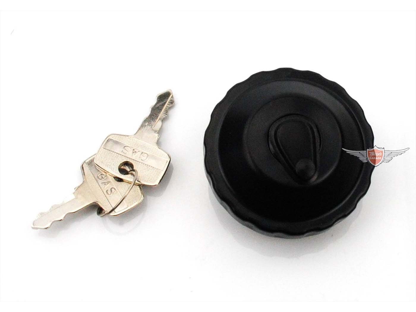 Tank Cap Lockable Black 30mm With 2 Keys For Zündapp M 50, Mofa 25 Bergsteiger, ZR, ZA, A, ZL, ZX, ZS, ZD, Hercules Prima M, Kreidler Flory, MF, MP, Tomos A 3, 35, Puch, Miele, DKW, Rixe Moped, Moped, Mokick