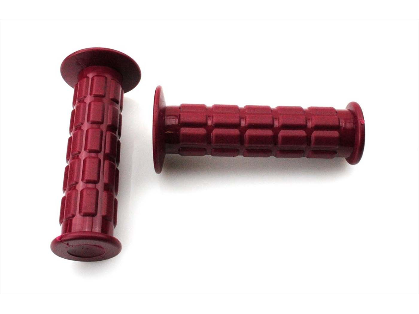 Rubber Grip Set Inner Diameter 25/22 Mm Total Length 120mm Color Wine Red For Zündapp, Kreidler, Hercules, Puch, Simson