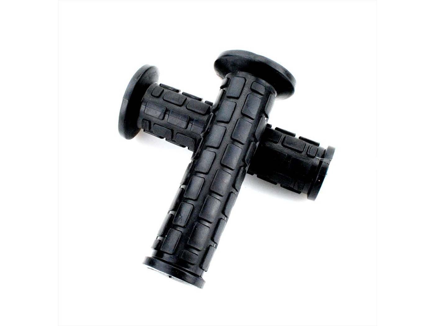 Grip Set Rubber Black 120mm 22mm 24mm 31mm For Zündapp KS, GTS, C, CX, CS, Hai K, Kreidler Florett, Hercules MK Ultra, Puch Cobra, Monza, Miele, DKW, NSU, KTM, Mofa, Moped, Mokick, KKR