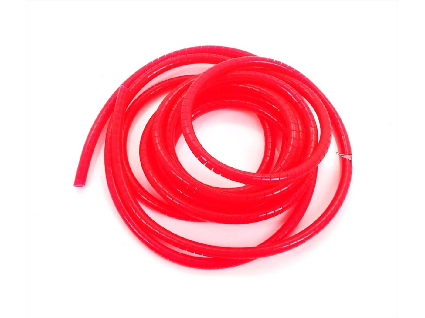 Protective Cover Spiral 2m 6mm Fluorescent Red For Moped Mokick