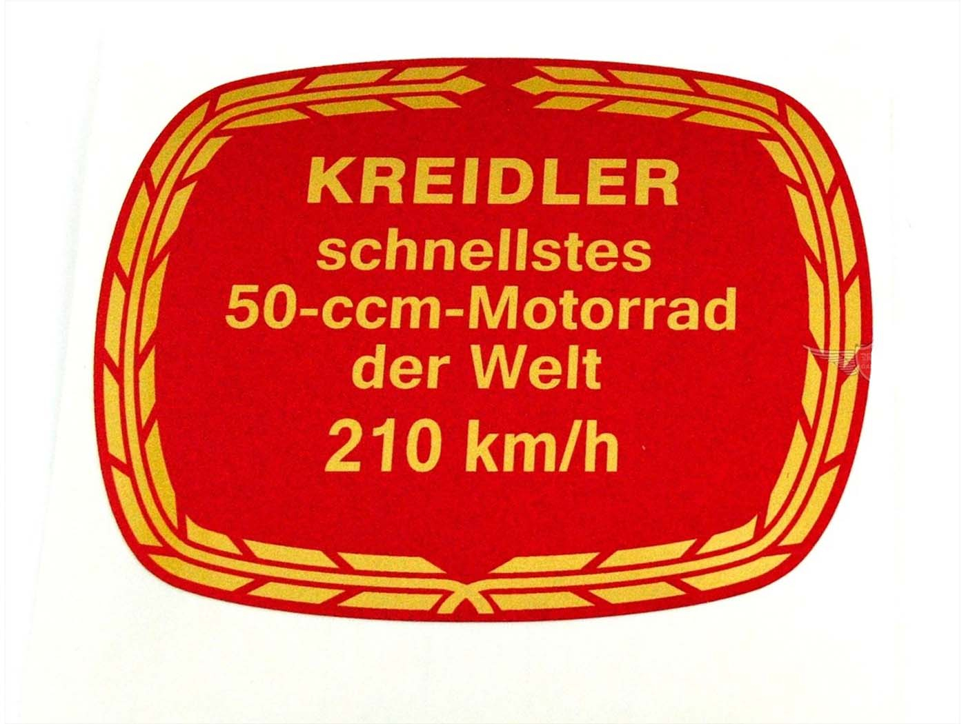 Tank Sticker 210 Km/h Record For Kreidler Florett Flory