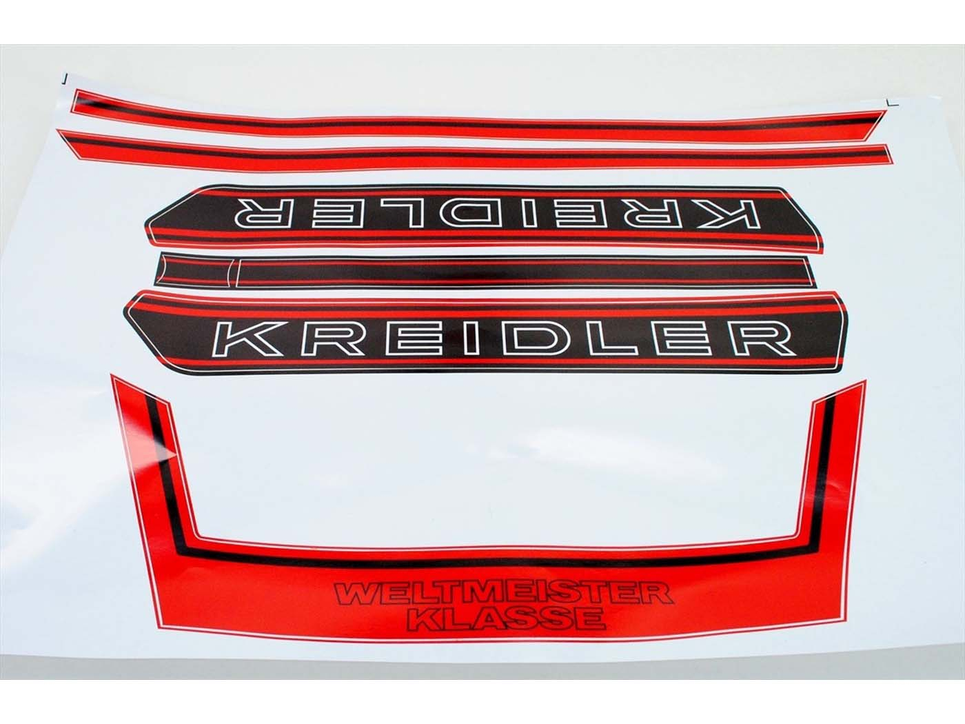 Sticker Set Tank Seat Rear World Champion Red For Kreidler Florett, RS, RMC, K54