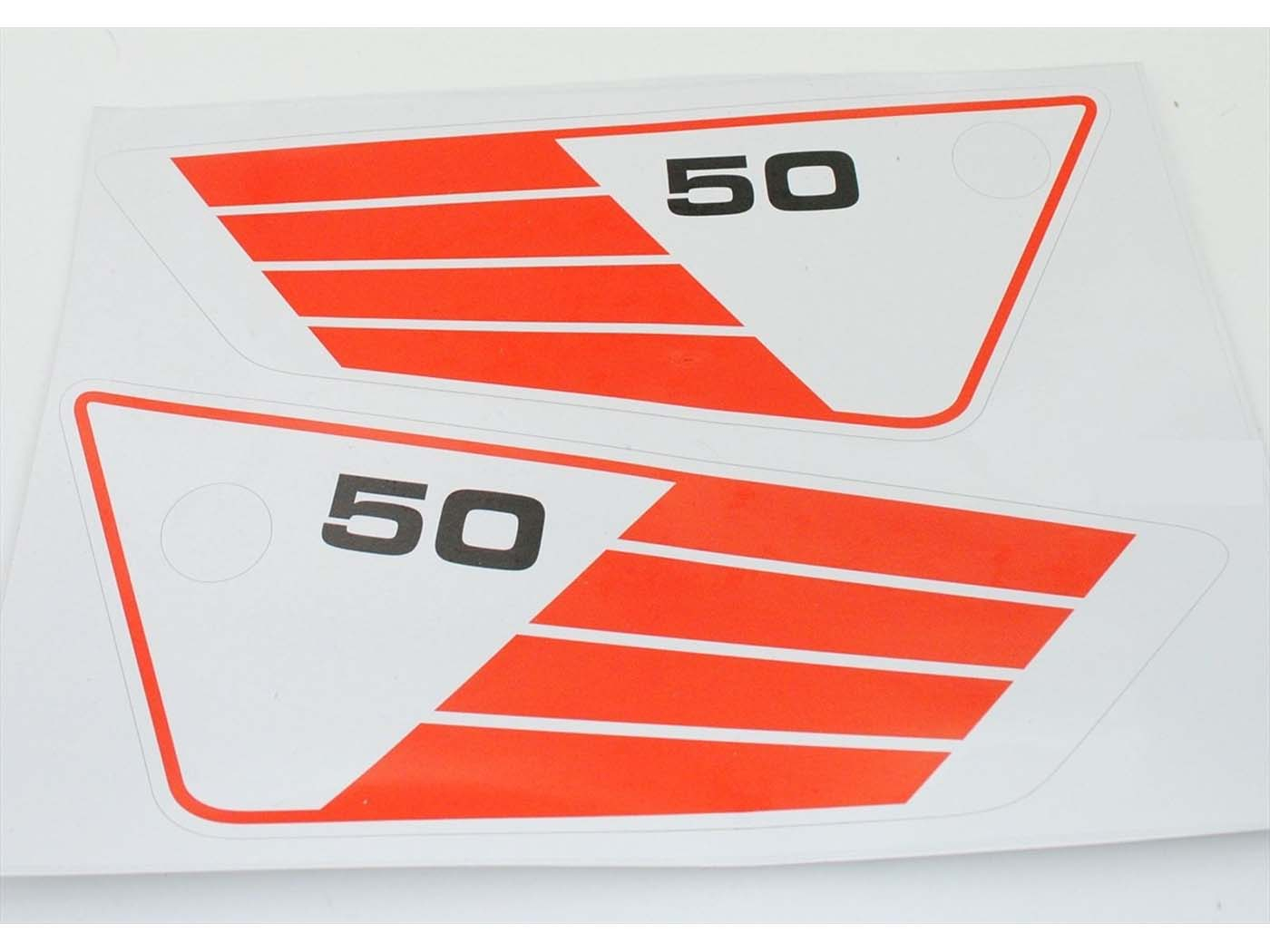 Sticker Set Side Cover 50 Red White For Yamaha FS1 3E9 3E8, RD 50