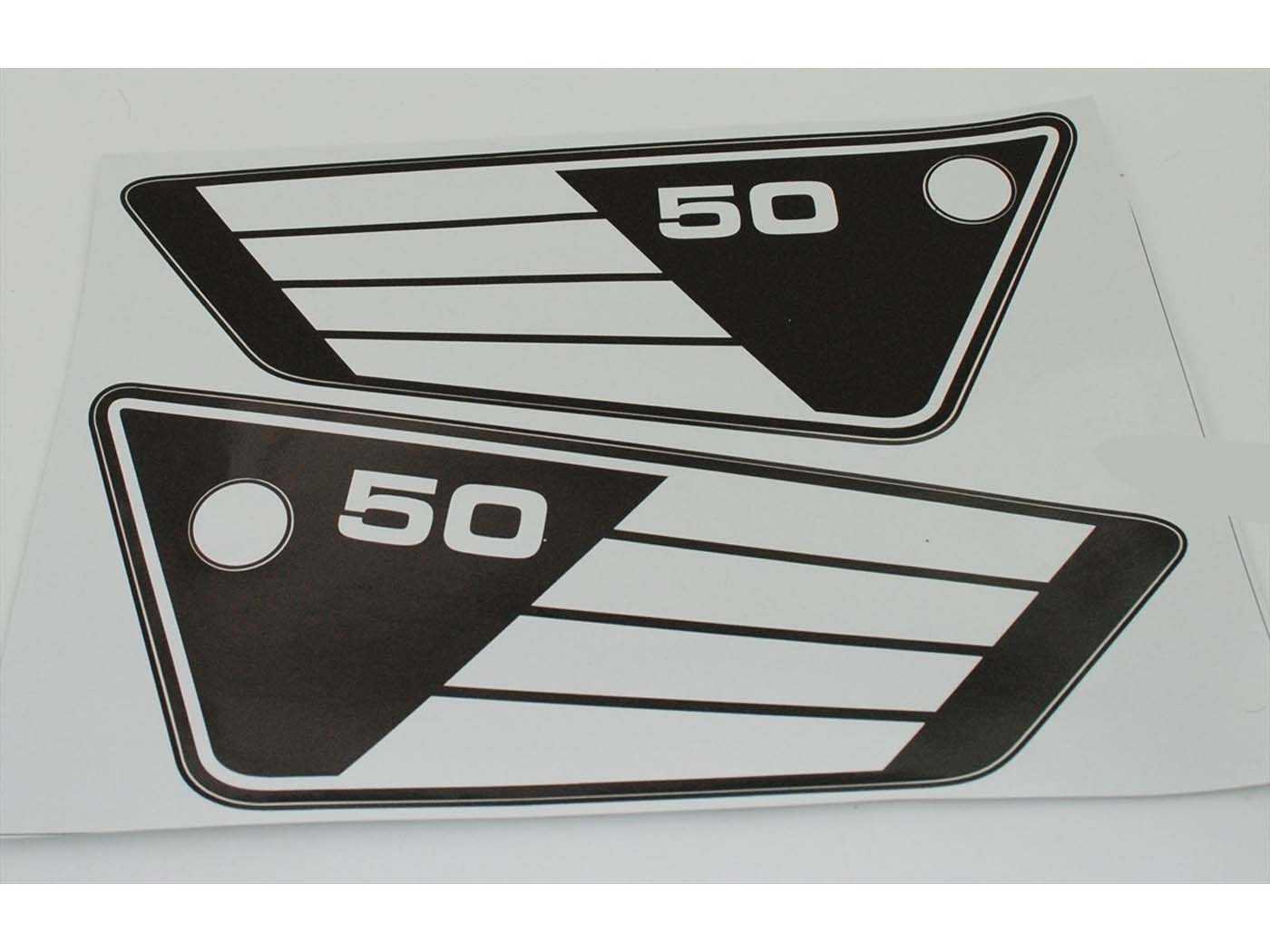 Side Cover Sticker Set Black White For Yamaha FS 1 RD 50 Mokick