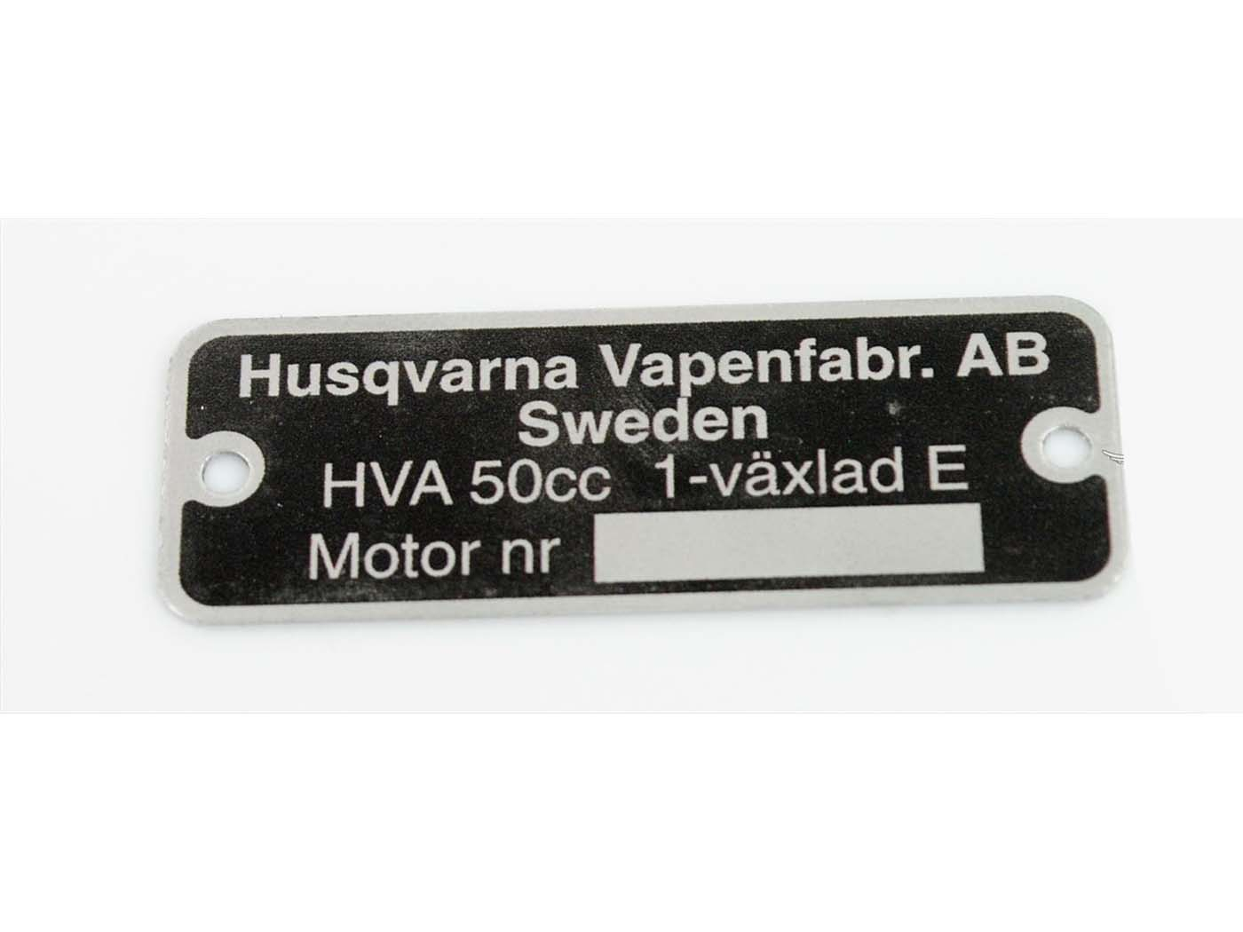 Engine 1 Speed Nameplate For Husqvarna
