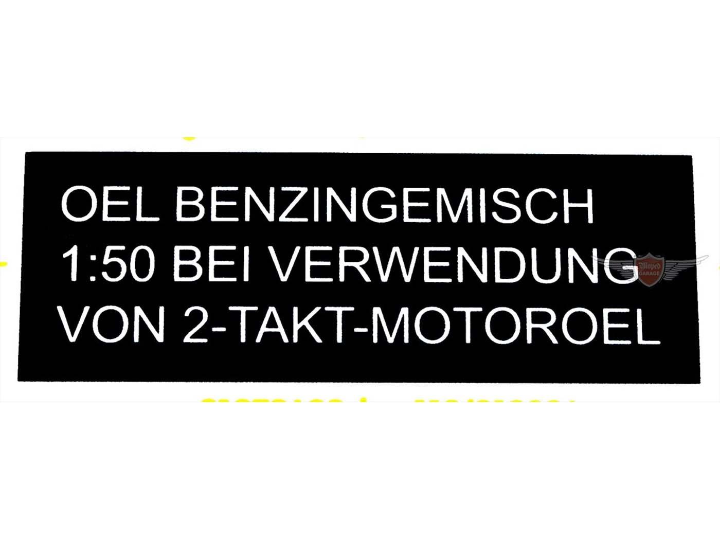 Tank Sticker MOGA Dimensions 55/20mm Color Black/white For Hercules Prima M MK K, Zündapp KS GTS CS CX Hai ZD ZL ZR ZA Star C 50, Kreidler Florett Flory MF MP, Puch Maxi Monza MS VS DS, KTM, DKW, Rixe, Sachs Moped Mokick