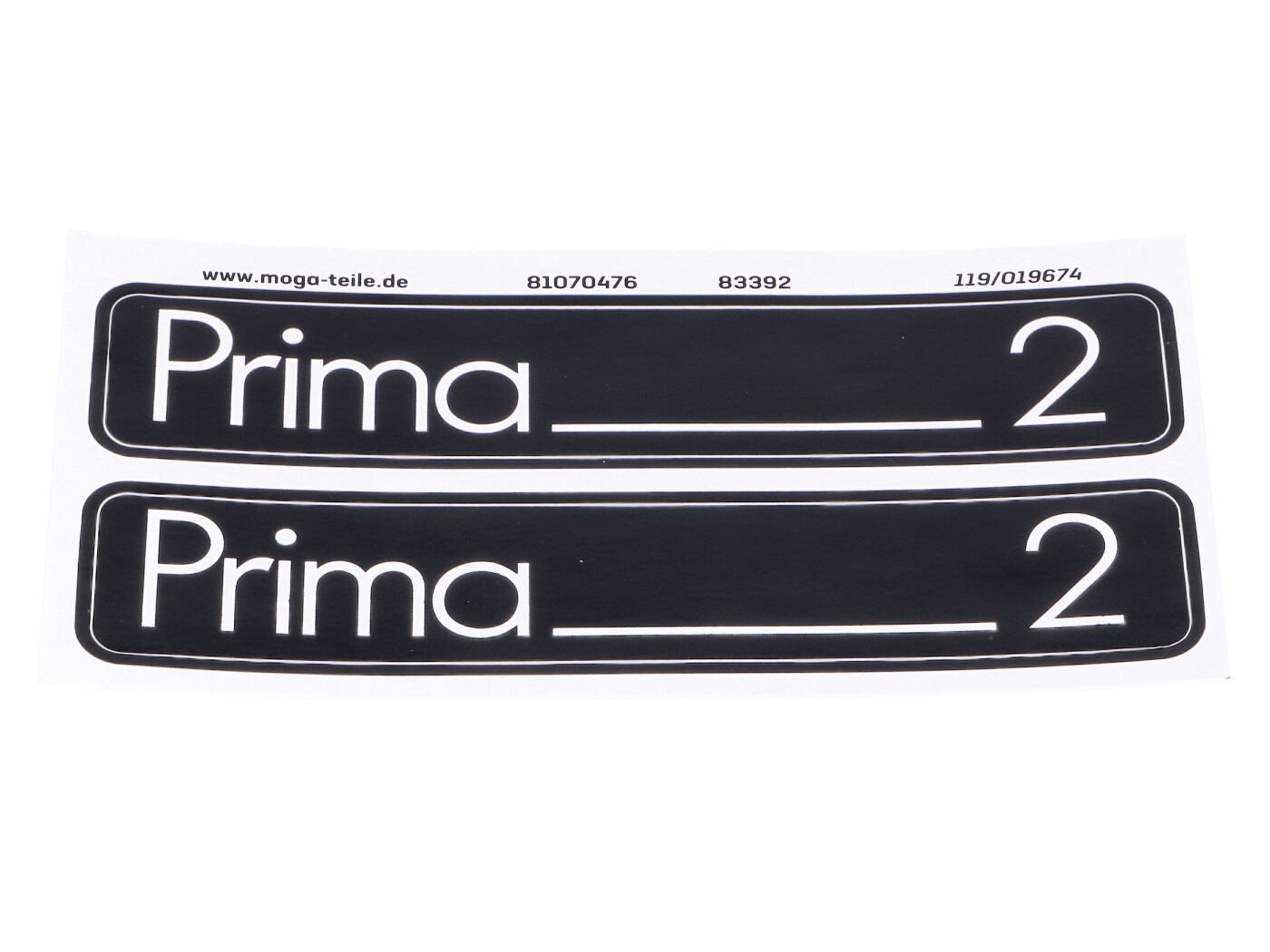 Sticker Set MOGA 2 Pieces 105mm X 21mm For Hercules Prima