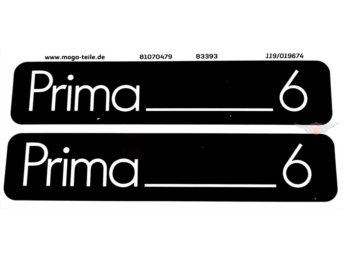 Sticker Set MOGA 2 Pieces 105mm X 21mm For Hercules Prima 6