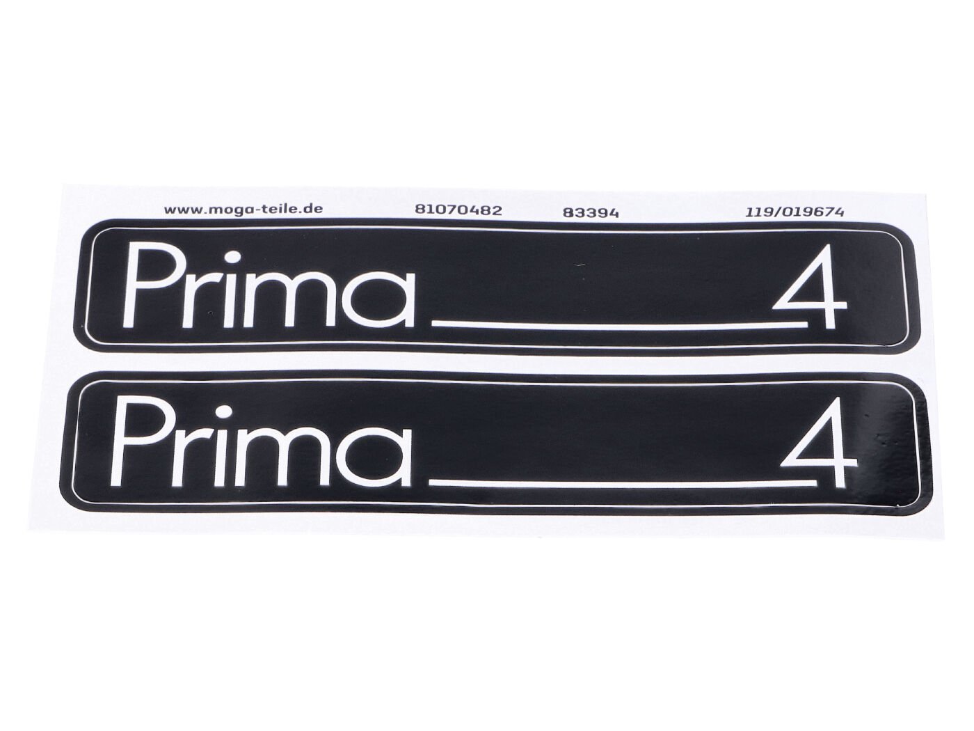 Sticker Set MOGA 2 Pieces 105mm X 21mm For Hercules Prima 4