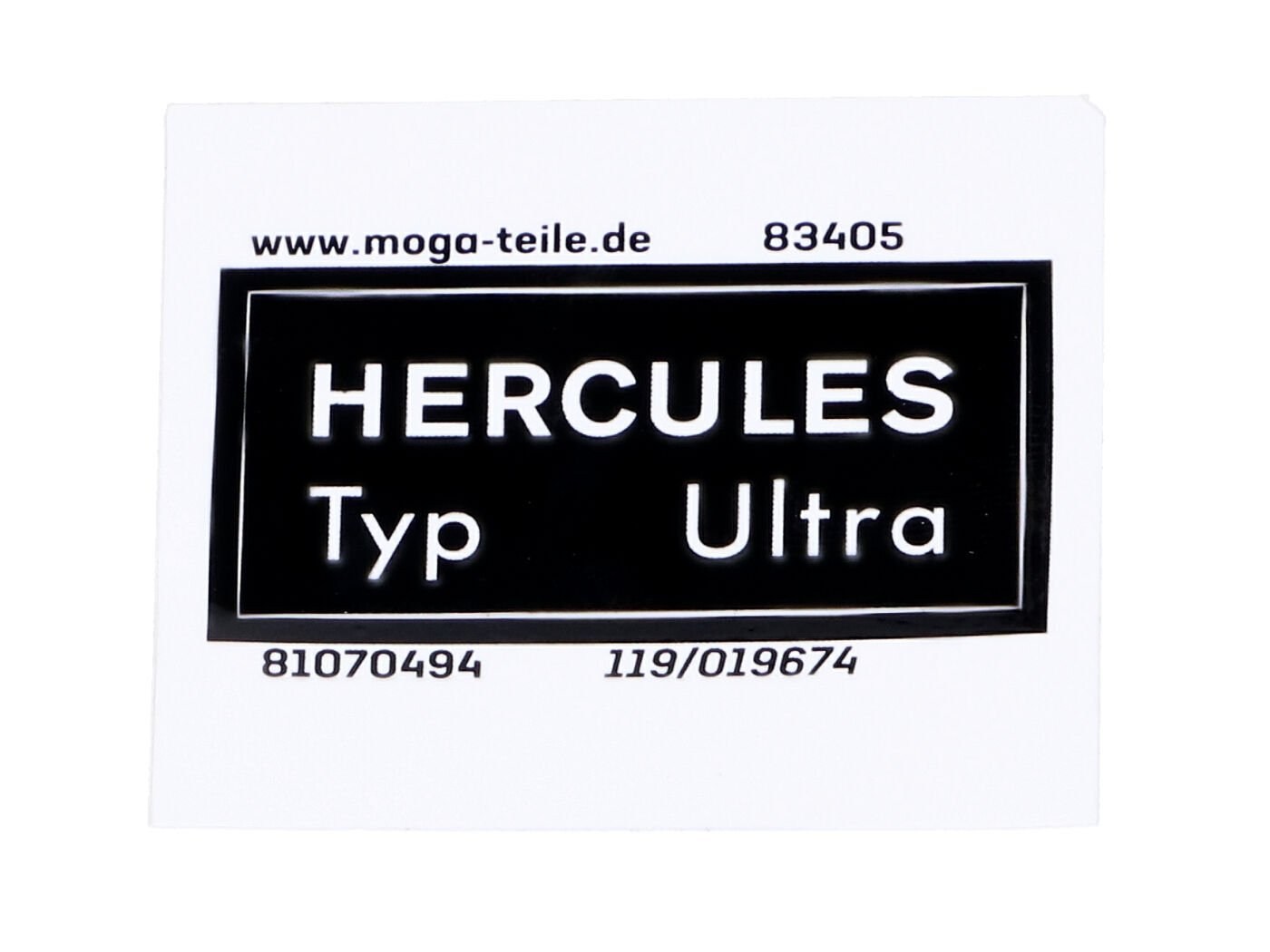 Frame Sticker MOGA Wide Approx. 40mm High 19mm For Hercules K 50 Type Ultra