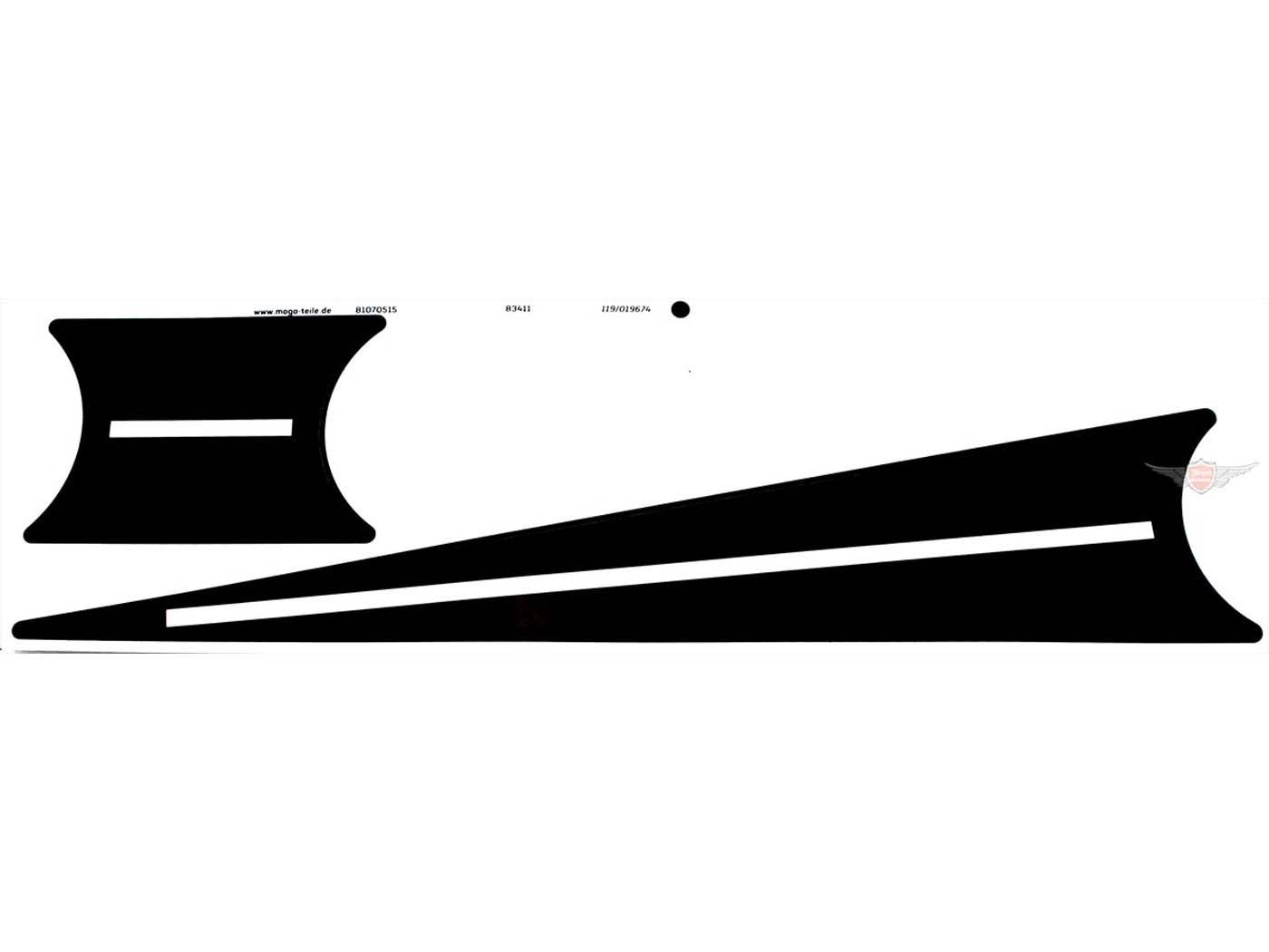 Tank Wedge Sticker MOGA 2 Pieces Length 300mm Wide 60mm 87mm For Hercules K 50, 50 Ultra, MK 1, 2, 3M, 4M