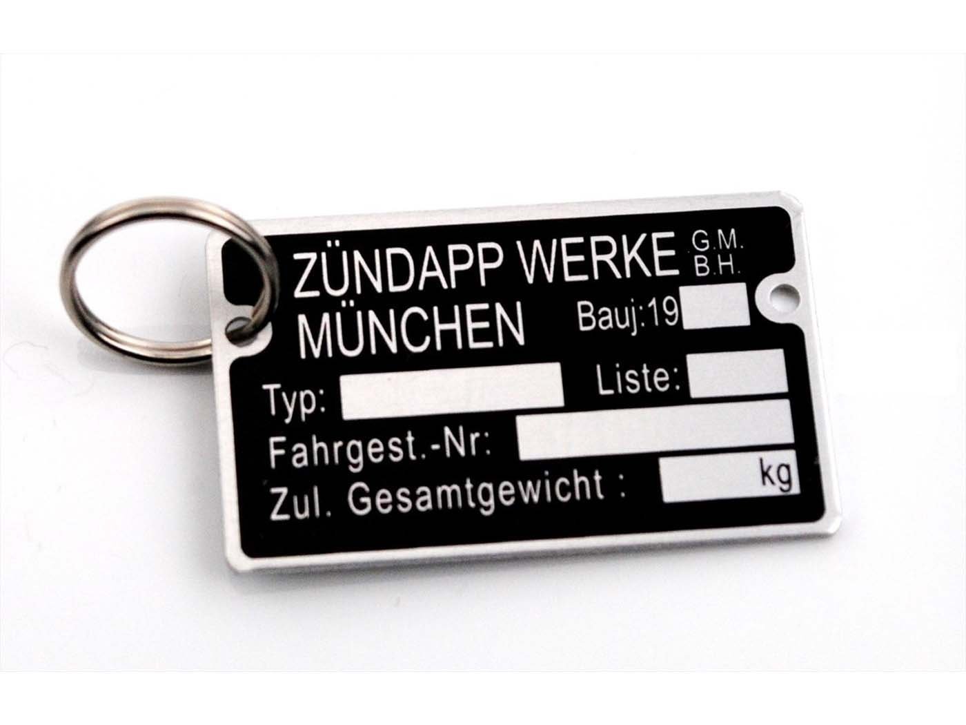 Key Fob MOGA Sheet Metal 40x24mm 1mm Thickness For Zündapp
