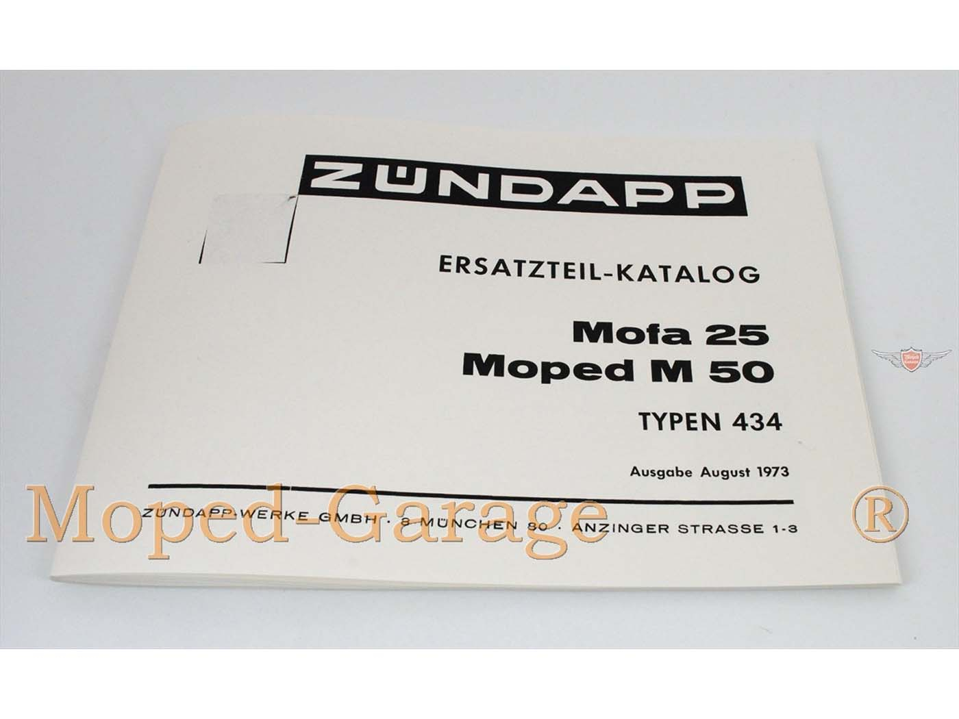 Parts Catalog For Zündapp Bergsteiger Moped M 25 50