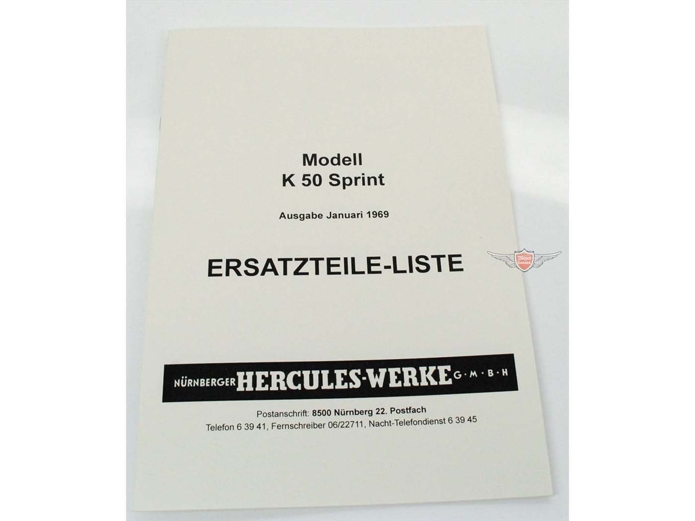 Parts Catalog Hercules For K 50 Sprint