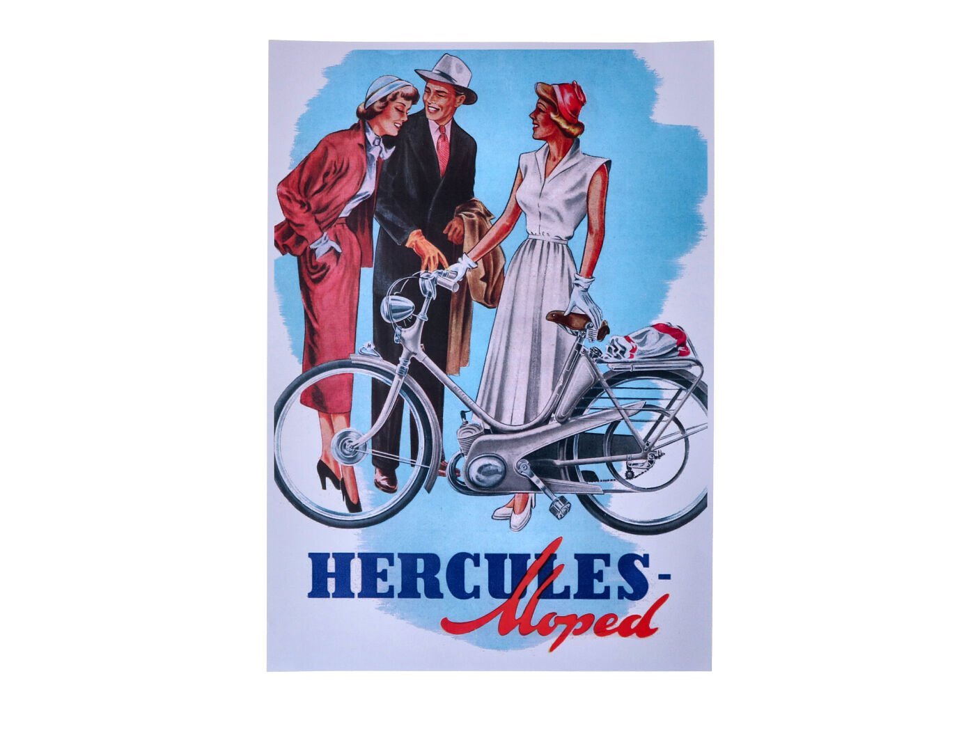 Advertising Poster For Hercules Moped With Zündapp Engine, Type 213, 1950s