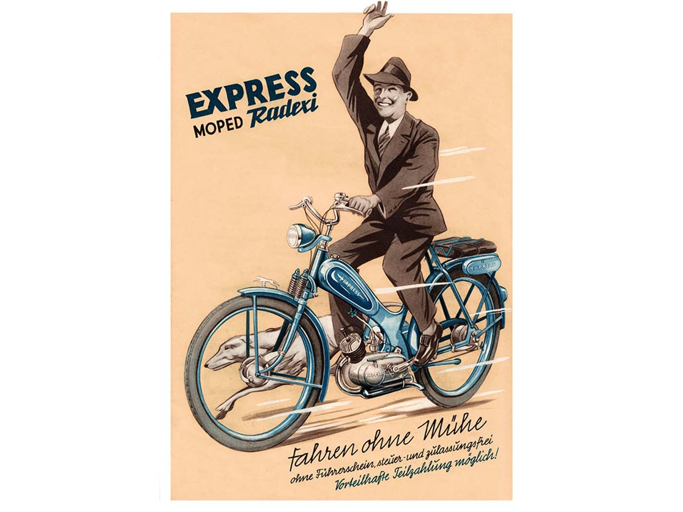 Advertising Poster Moped 42cm 29cm For Express Radexi 1