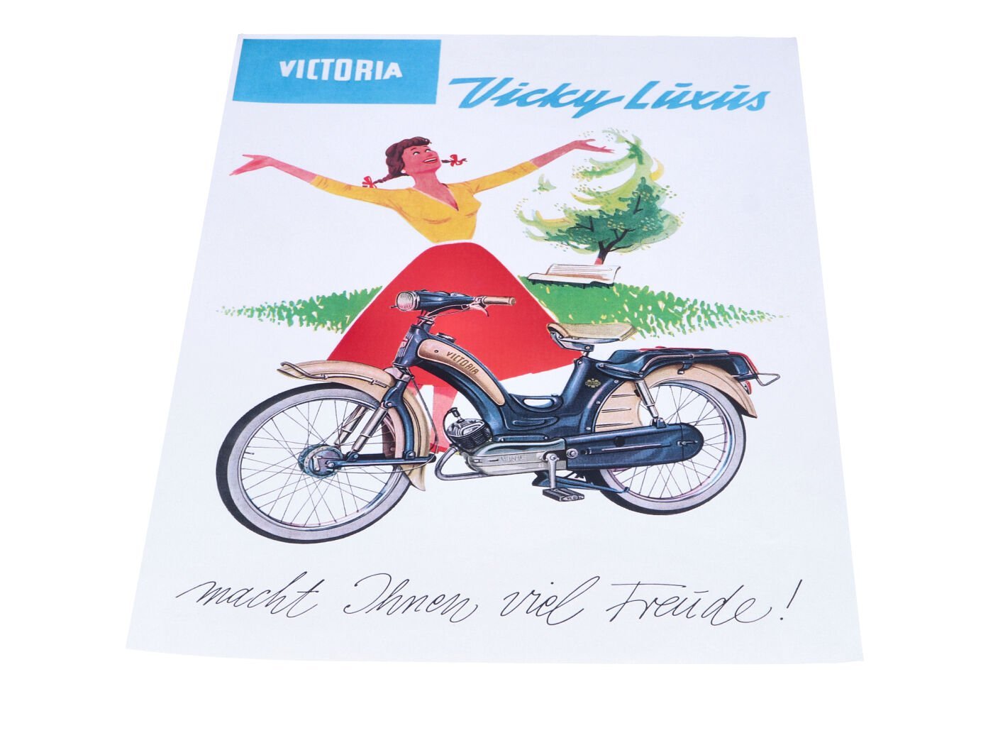 Advertising Poster 50s 60s For Victoria Vicky L Luxury Moped