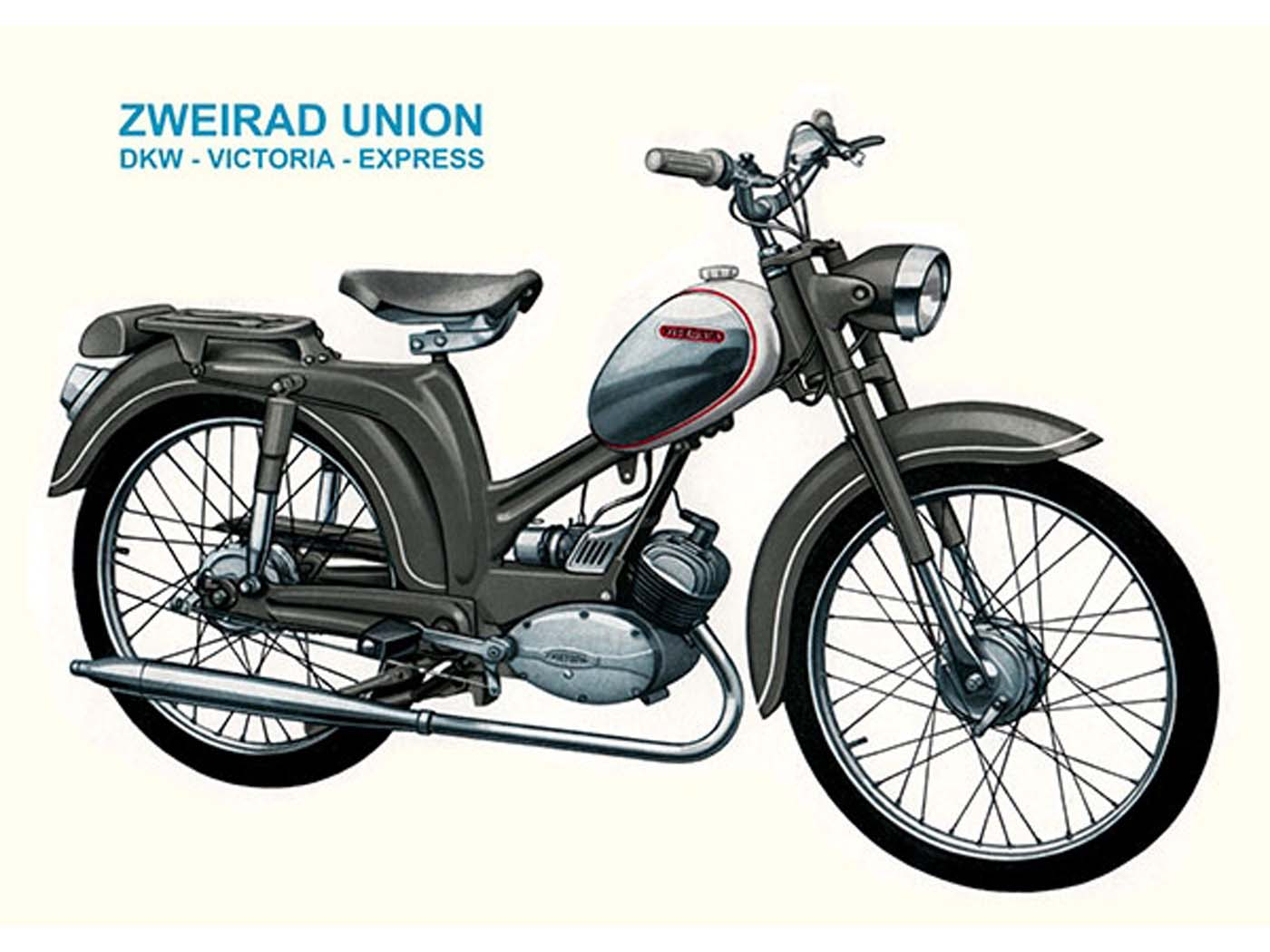 Advertising Poster For Zweirad Union DKW Victoria Express Type 110 50s