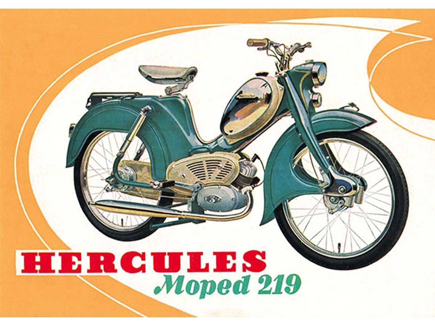 Advertising Poster Type 219, 50s 60s For Hercules Moped Moped