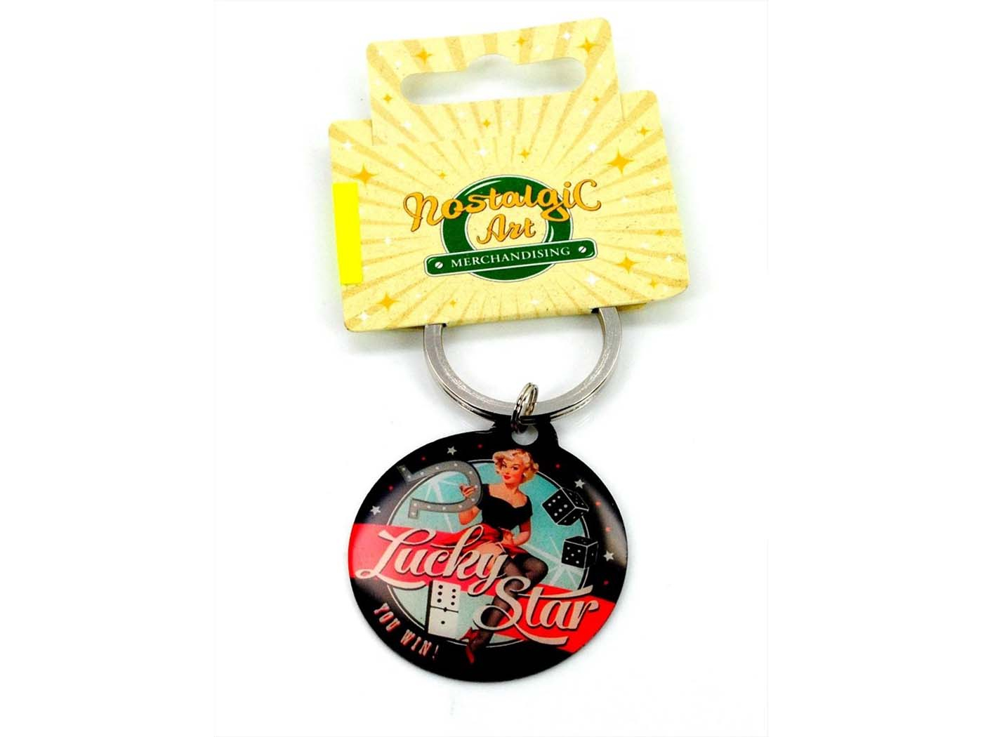 Rockabilly Lucky Star Key Ring Metal