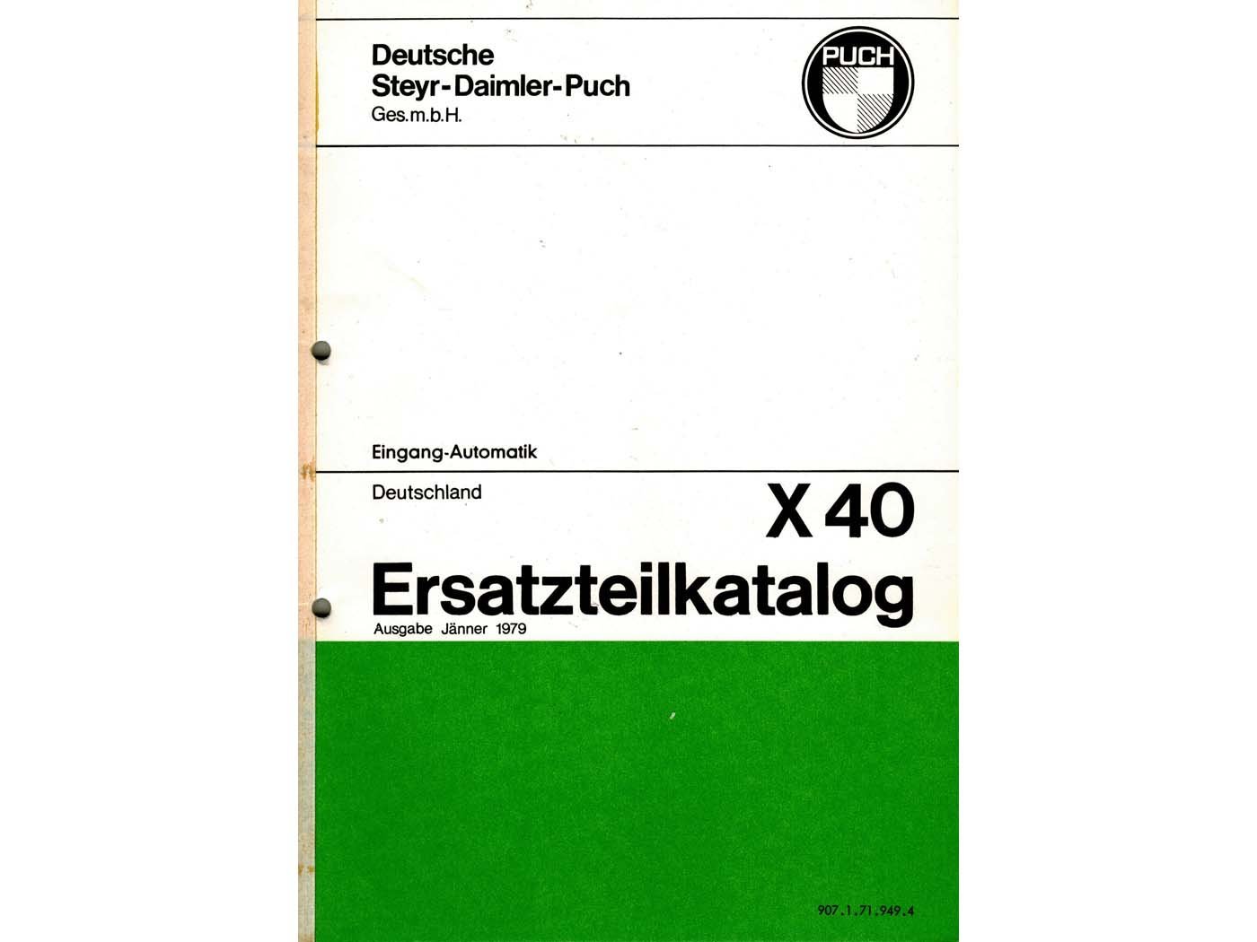 Spare Parts Catalog 71 Pages DIN A4 For Puch X 40