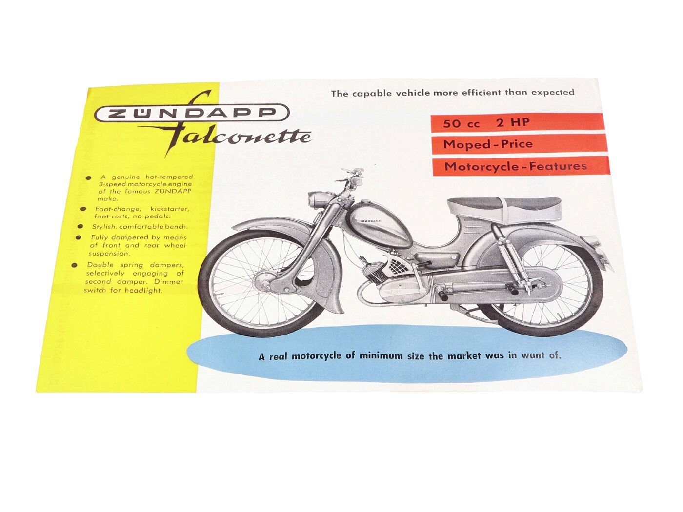 Original Flyer/brochure A5 In English For Zündapp Falconette