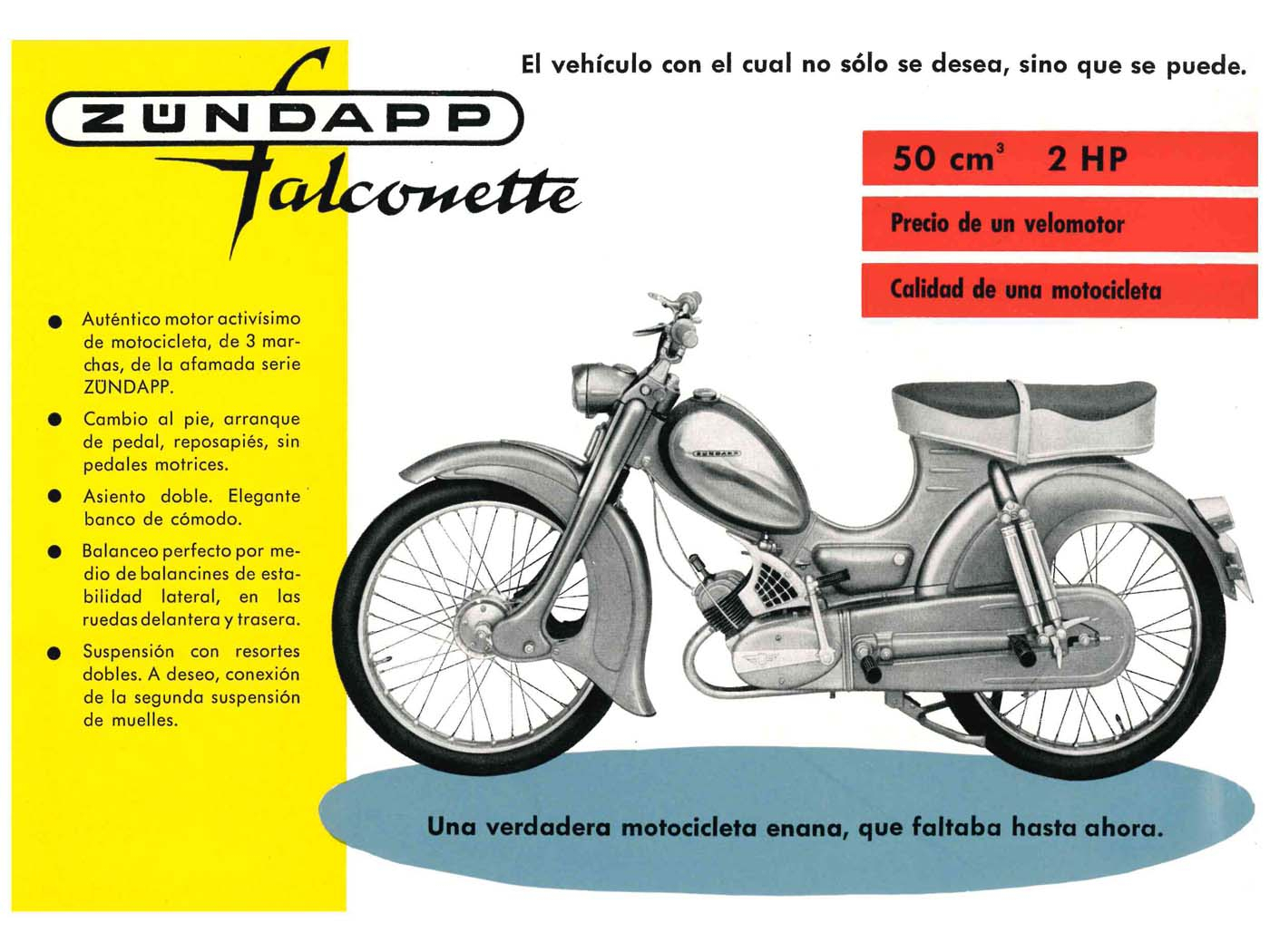 Zündapp Falconette Original Flyer/brochure A5 Spanish