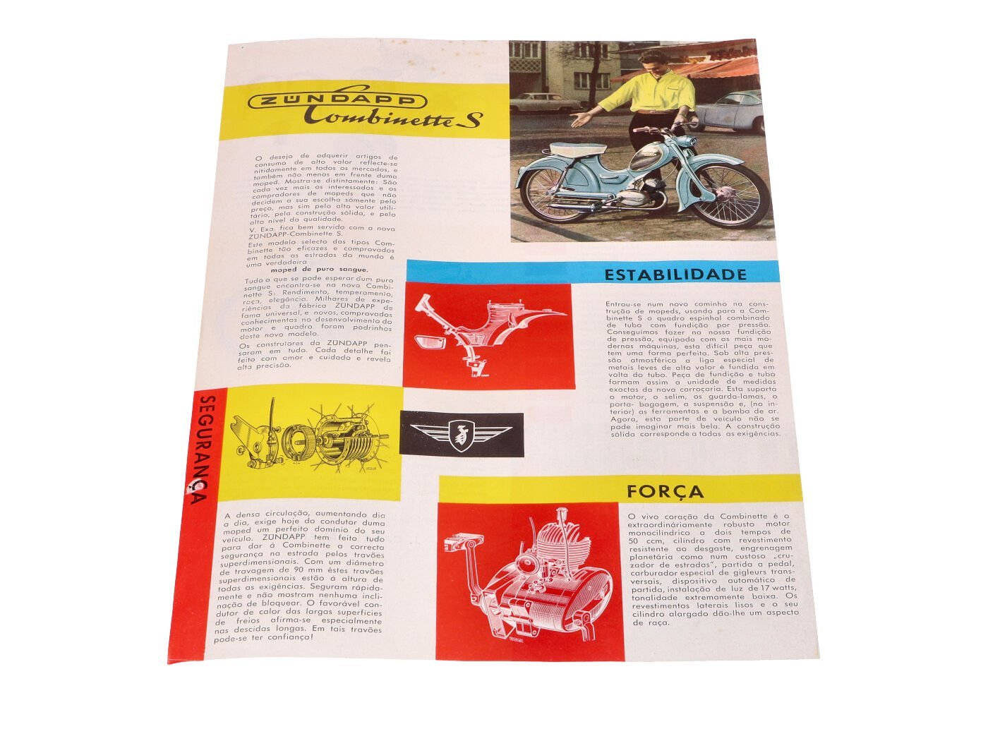 Original Flyer/brochure A4 Portuguese For Zündapp Combinette