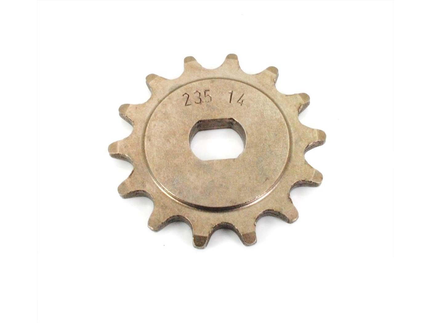 Pinion Esjot Reinforced 14 Teeth 15.60mm X 12.60mm For Hercules Prima 1, 2, 3, 4, 5, 6, M MX SX, Hobby Rider 4 HR 2 With Aluminum Wheel, MF MP Optima P GT GX, Pronto, Presto, Supra D, GP, KTM Bora, Rixe, DKW Mofa Moped