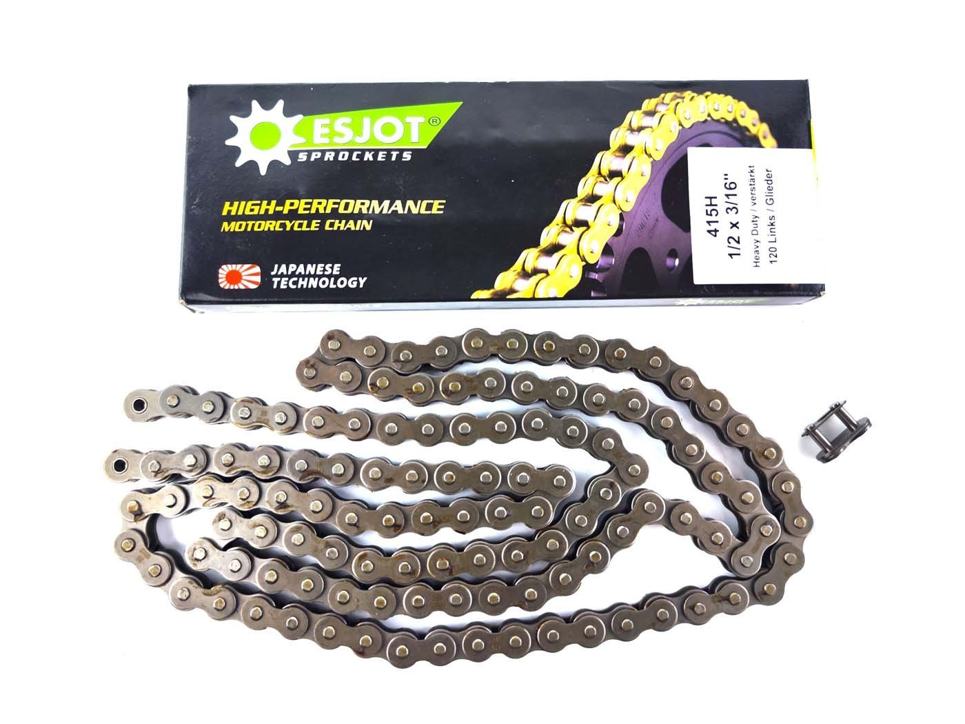 Chain 415 1/2 X 3/16 120 Links With Chain Lock For Zündapp, Kreidler, Hercules, Puch, Miele, DKW, KTM, Rixe, Moped, Moped, Mokick