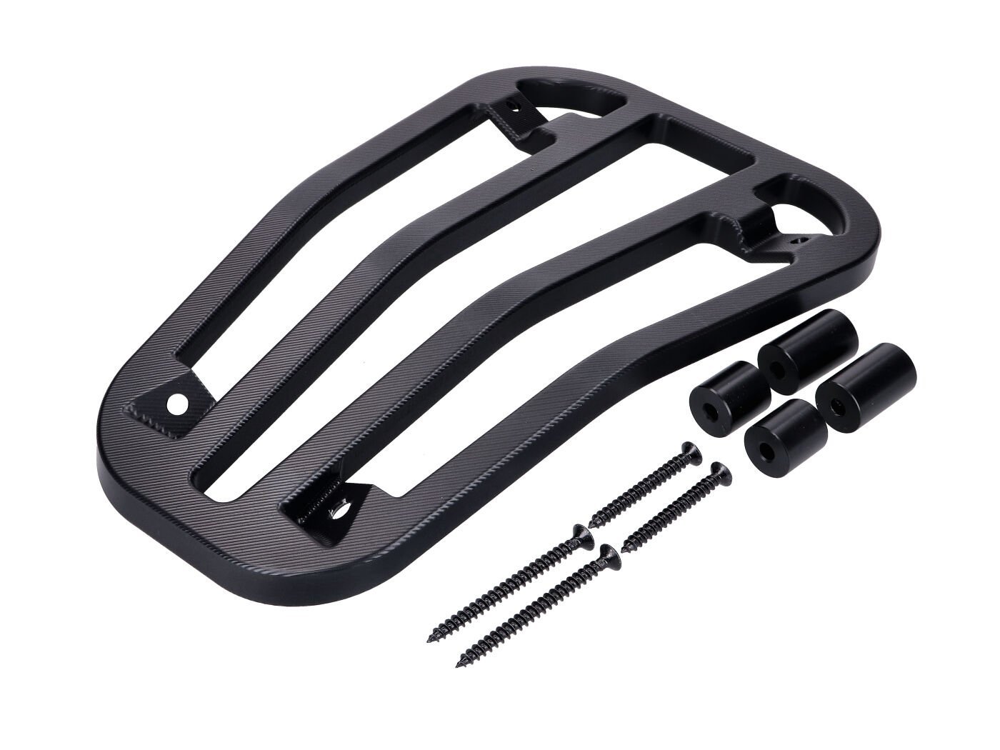 Top Case Carrier / Luggage Carrier Step-through Moto Nostra, Black Matt, CNC For Vespa Primavera 50-150cc, Sprint 50-150cc