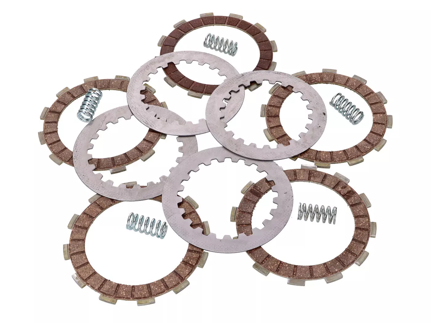 Clutch Disc / Friction Plate Set MVT Reinforced 5-friction Plate Type For Derbi EBE, EBS, D50B