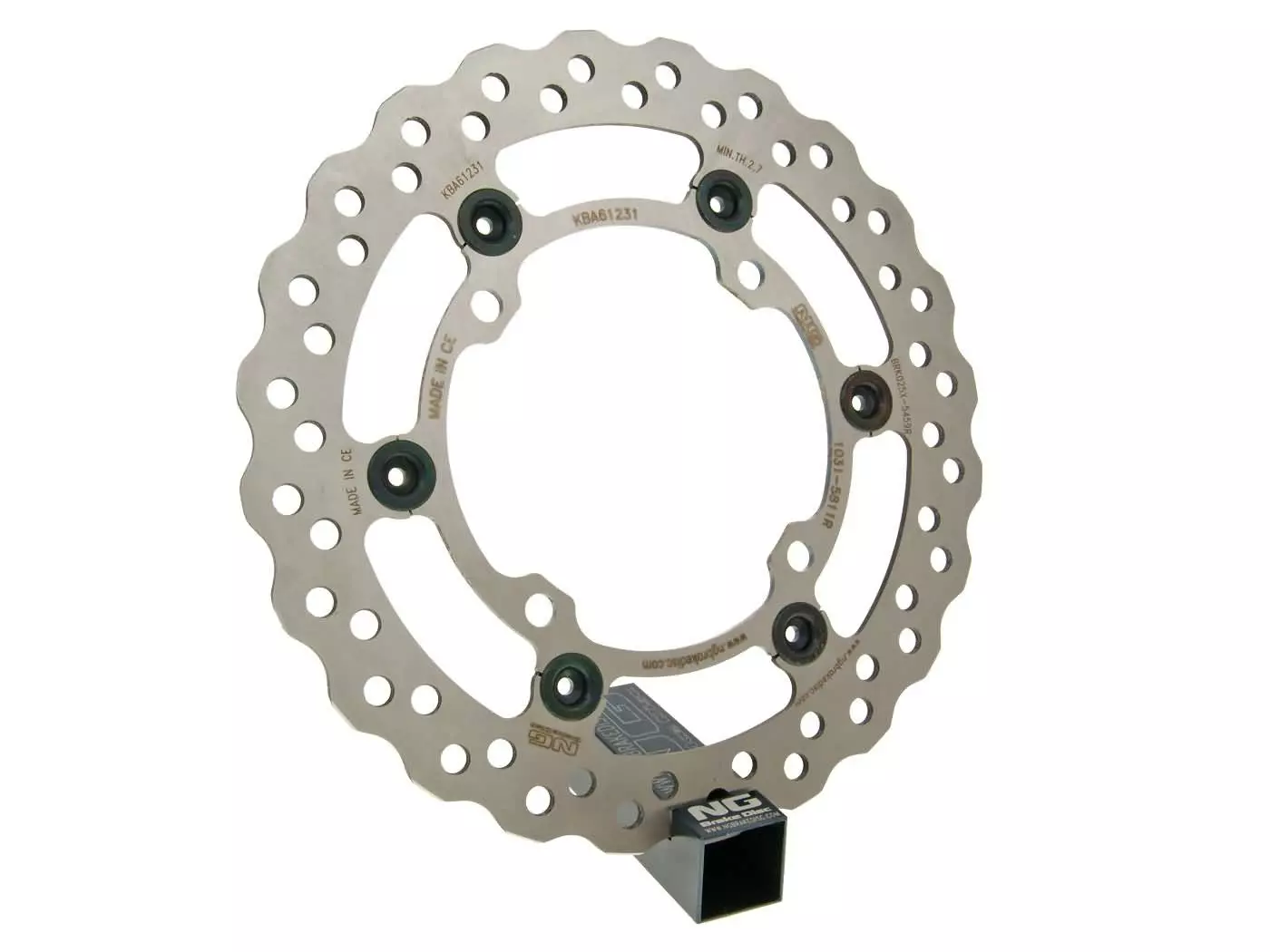 Buy now: Brake Disc NG Wavy Floating Type For Kawasaki KX, KXE, KLX, KXF Front Brake Disc NG Wavy Floating Type For Kawasaki KX, KXE, KLX, KXF Front