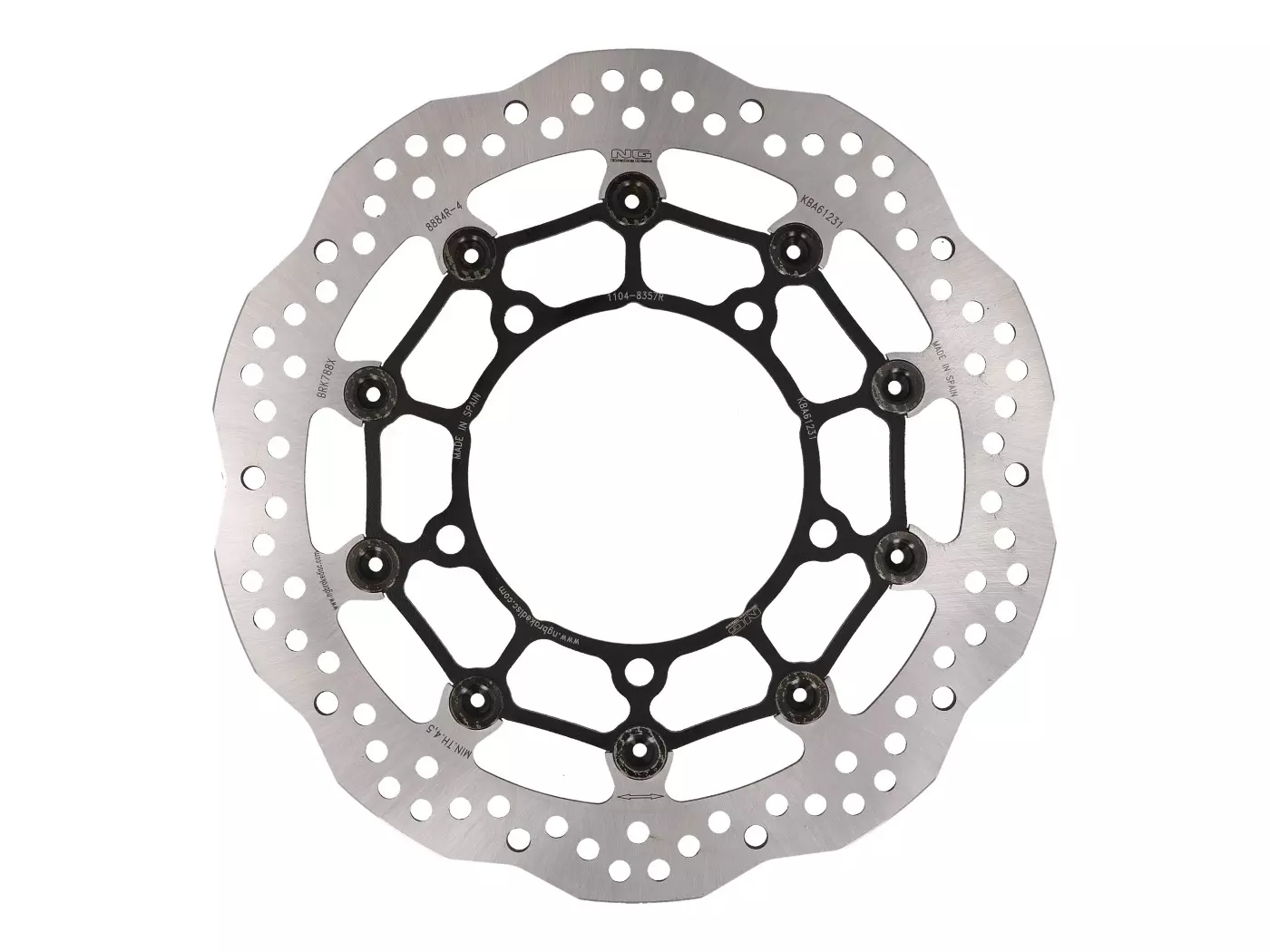 Buy now: Brake Disc NG Wavy Floating Type For Suzuki B-King, GSF Bandit, GSR, GSX F, GSX-R, V-Strom, VLZ Brake Disc NG Wavy Floating Type For Suzuki B-King, GSF Bandit, GSR, GSX F, GSX-R, V-Strom, VLZ