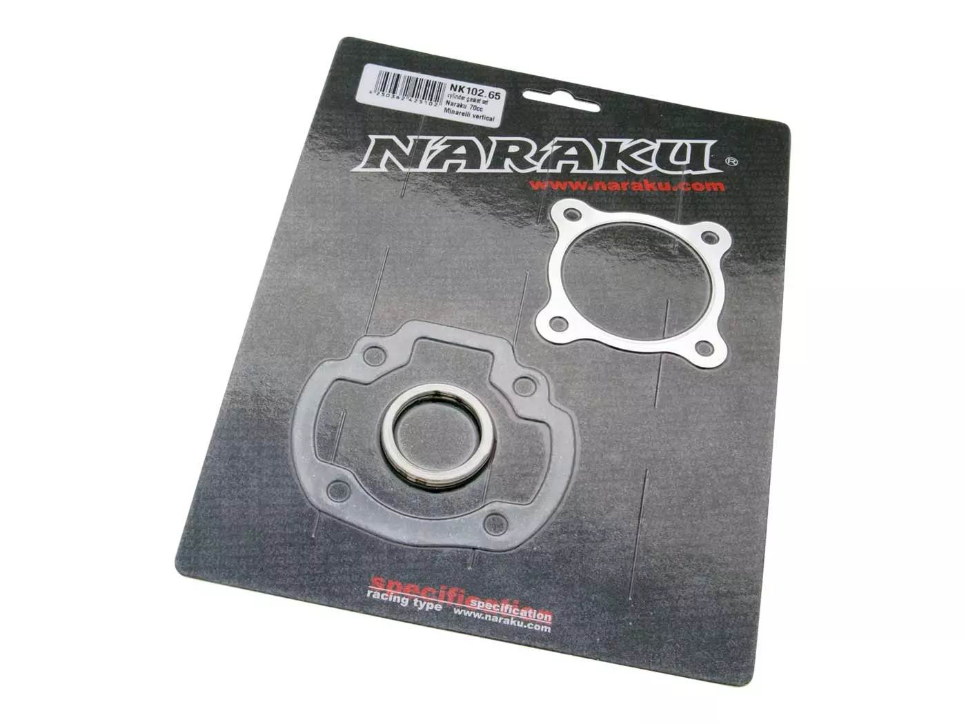 Buy now: Cylinder Gasket Set Naraku 70cc For Minarelli Vertical = NK102.65.2 Cylinder Gasket Set Naraku 70cc For Minarelli Vertical = NK102.65.2