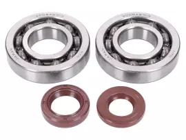 Crankshaft Bearings Naraku FKM Heavy Duty C3 Left And Right Incl. Oil Seals For Peugeot 100cc 2-stroke