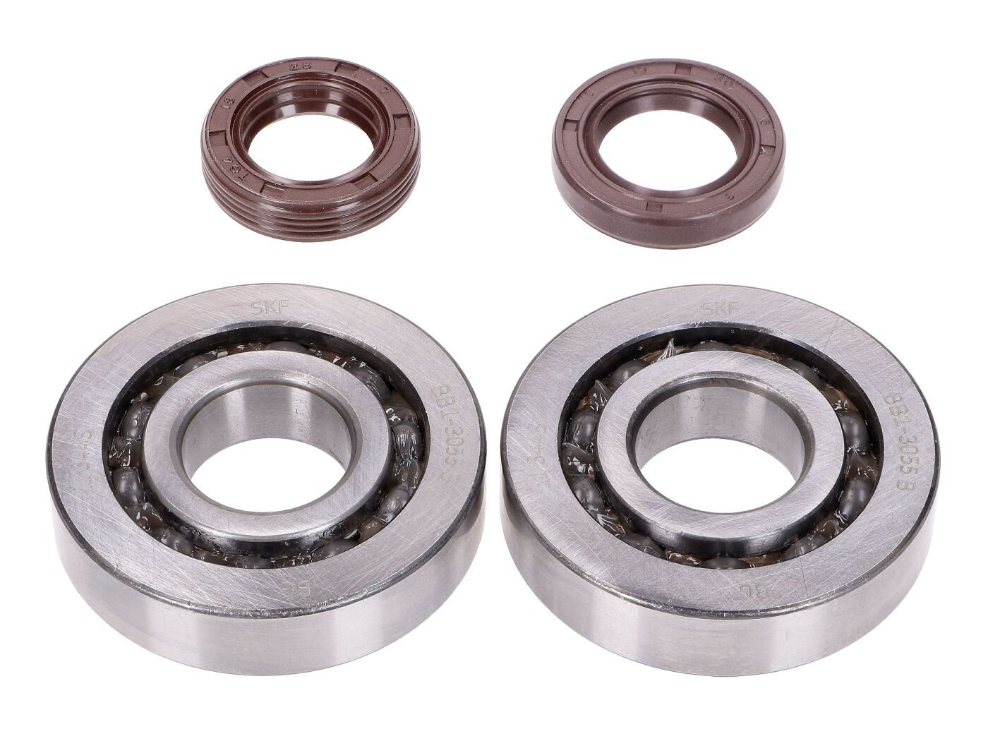 Crankshaft Bearing Set Naraku SKF, FKM Premium C3 Metal Cage For Piaggio