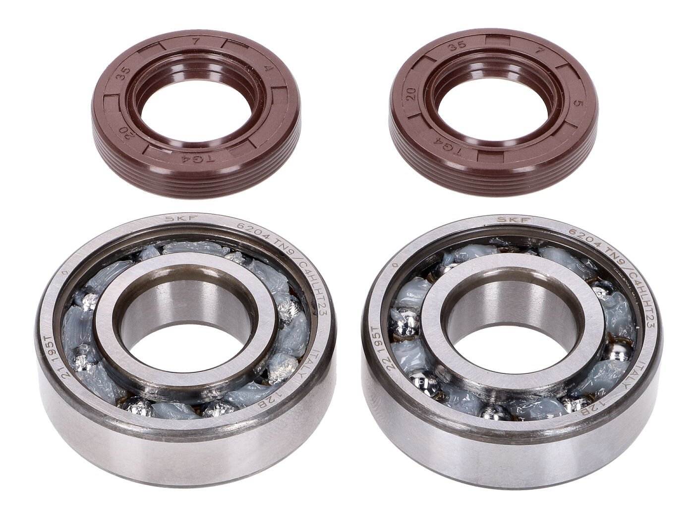 Crankshaft Bearing Set Naraku SKF, FKM Premium C4 Polyamide For Derbi EBE, EBS, D50B