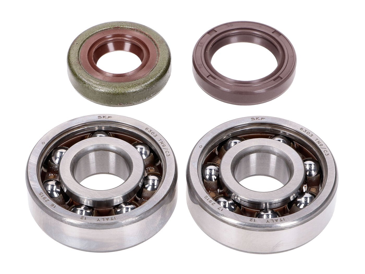 Crankshaft Bearing Set Naraku SKF, FKM Premium C4 Polyamide For Minarelli AM6