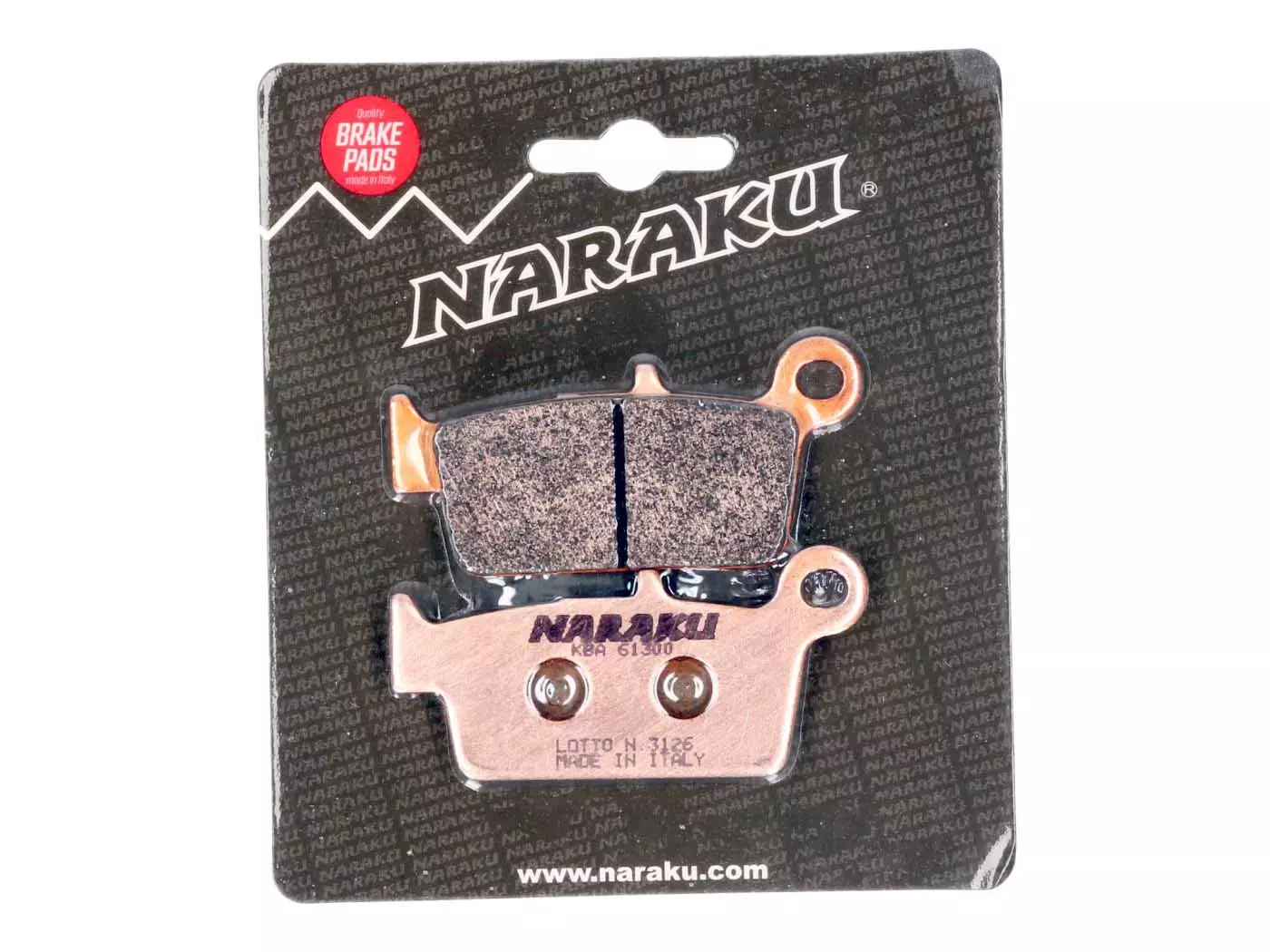 Brake Pads Naraku Sintered For Kymco Curio, Fever ZXI, ZXII, KB50, Top Boy, Honda Lead, Shadow