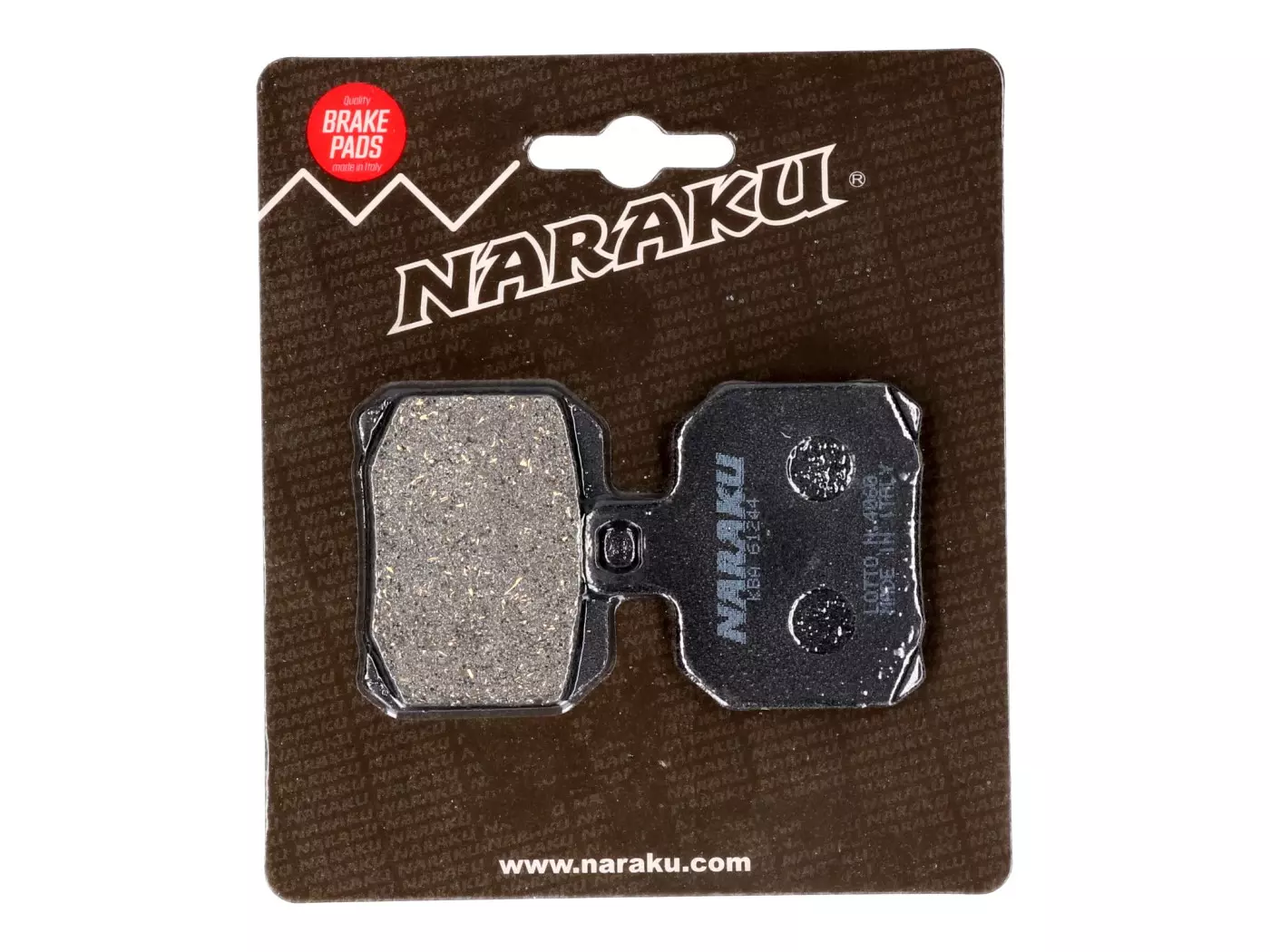 Brake Pads Naraku Organic For Aprilia, Derbi, Peugeot, Gilera, MBK, Malaguti