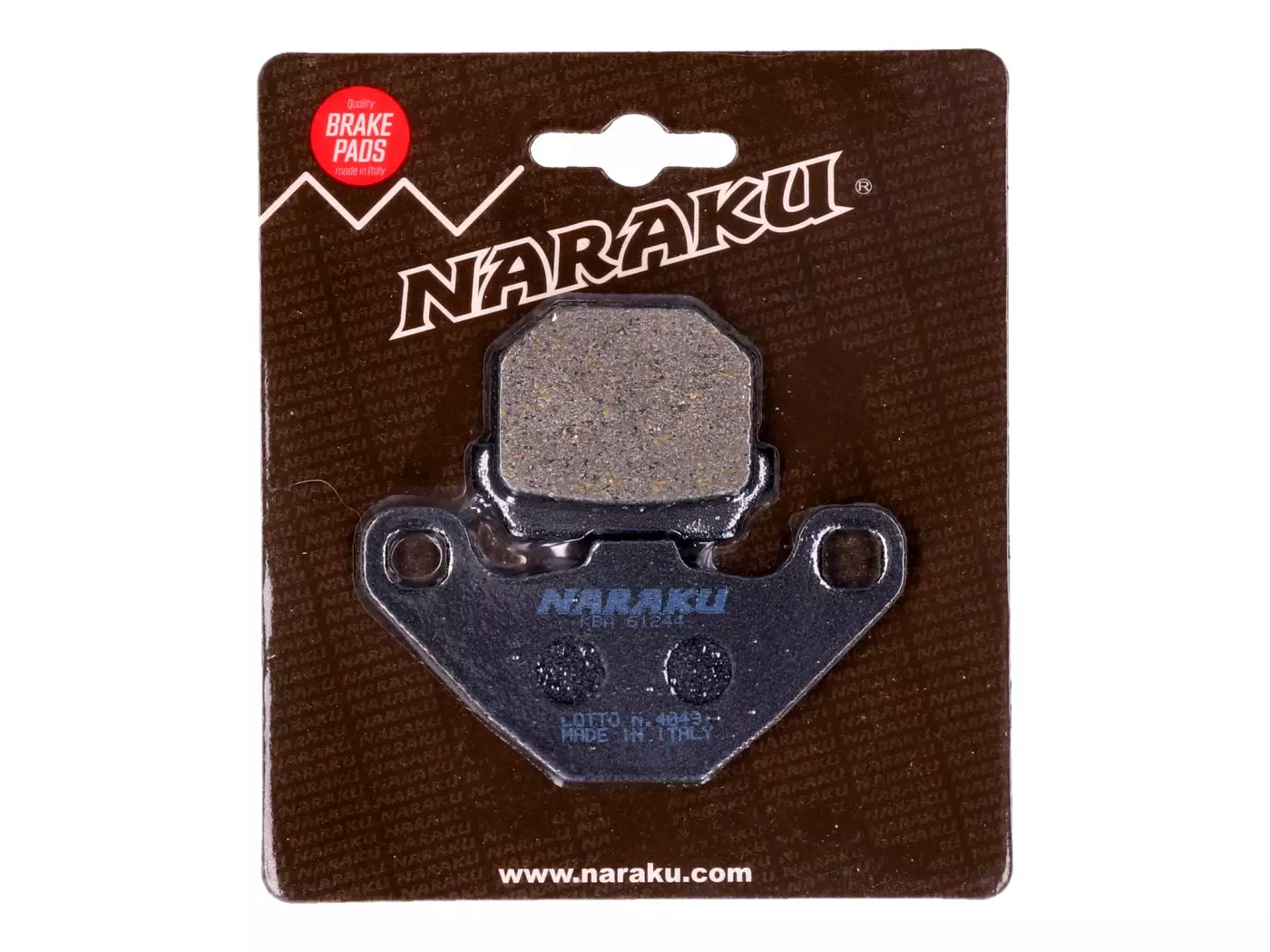 Brake Pads Naraku Organic For Aprilia, Hyosung, Peugeot, Derbi, Piaggio, TGB