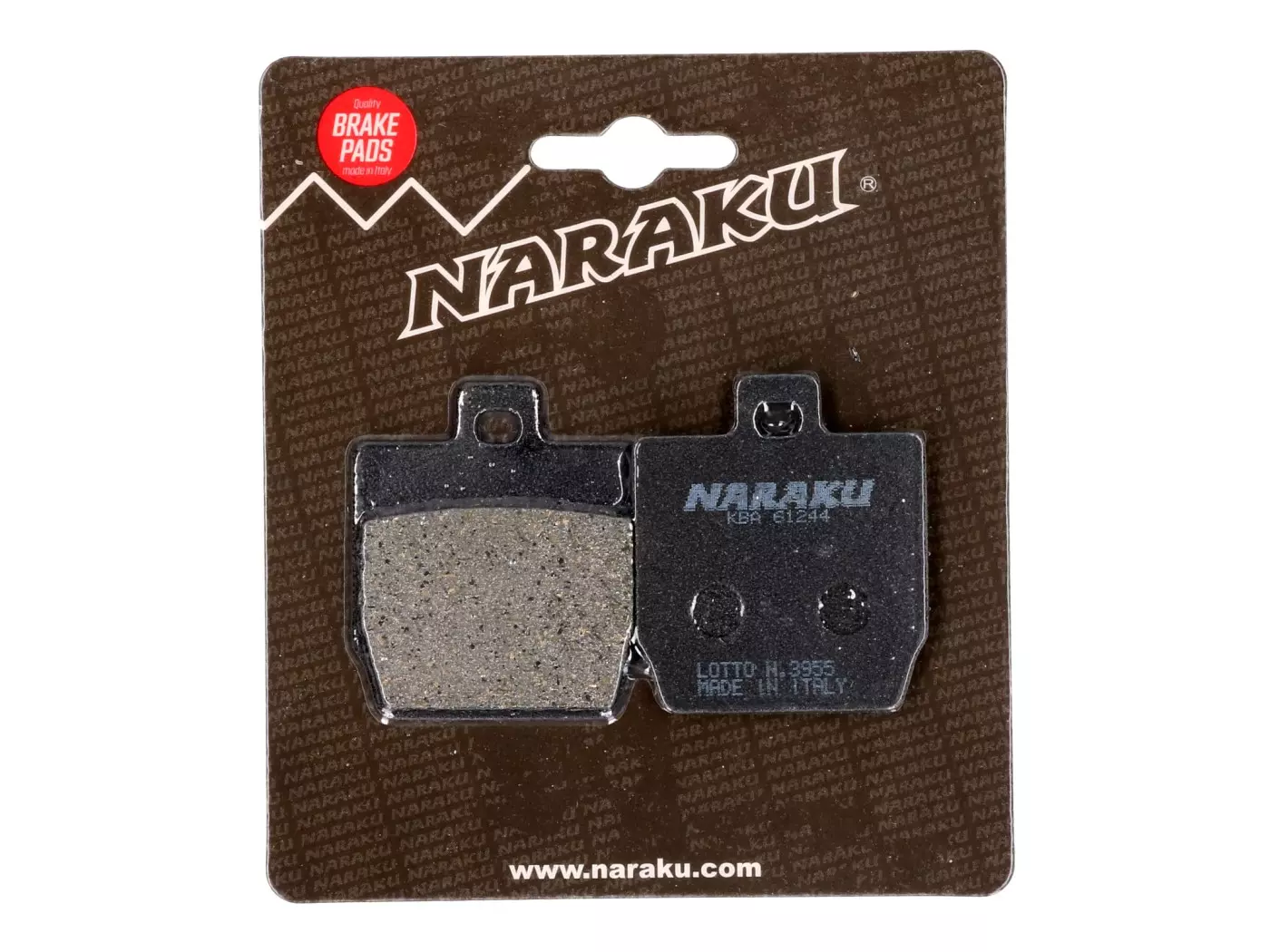 Brake Pads Naraku Organic For Yamaha Aerox, MBK Nitro