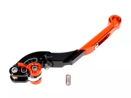 Front Brake Lever Puig 2.0 Adjustable, Extendable Folding  - Orange Black