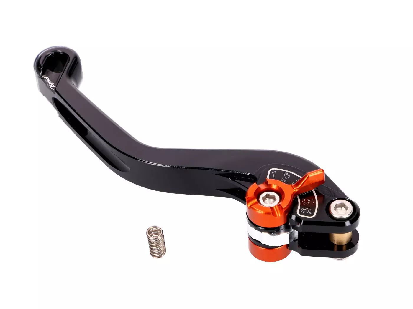 Buy now: Clutch Lever / Rear Brake Lever Puig 2.0 Adjustable, Short - Black Orange Clutch Lever / Rear Brake Lever Puig 2.0 Adjustable, Short - Black Orange