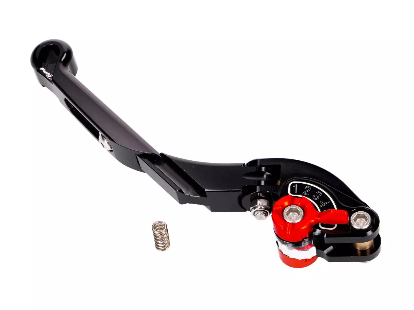 Buy now: Clutch Lever / Rear Brake Lever Puig 2.0 Adjustable, Extendable Folding - Black Red Clutch Lever / Rear Brake Lever Puig 2.0 Adjustable, Extendable Folding - Black Red