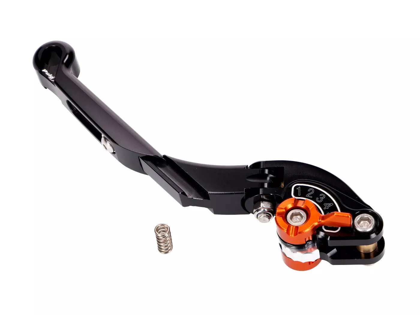 Clutch Lever / Rear Brake Lever Puig 2.0 Adjustable, Extendable Folding  - Black Orange