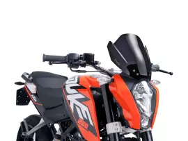 Windshield Puig New Generation Black For KTM Duke 125, 200, 390 11-16