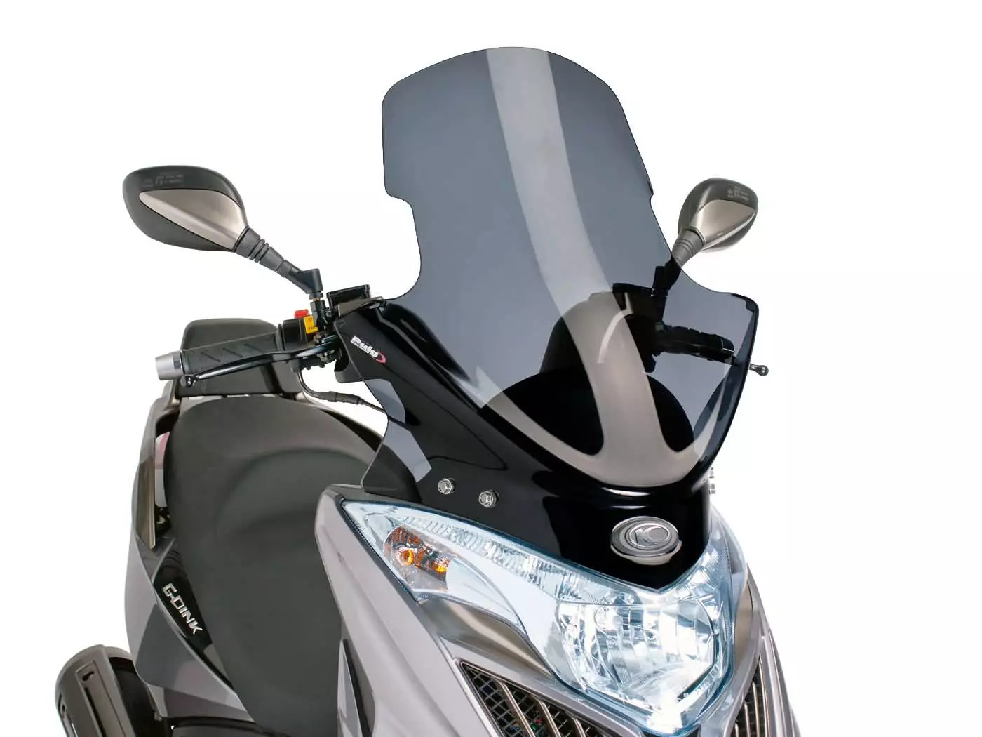 Buy now: Windshield Puig V-Tech Line Touring Dark Smoke For Kymco Grand Dink, Yager GT 300i Windshield Puig V-Tech Line Touring Dark Smoke For Kymco Grand Dink, Yager GT 300i