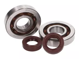 Crankshaft Bearing Set R&D (SKF) Optimized Lubrication (-1.1mm) Incl. HQ Corteco Oil Seals For Piaggio